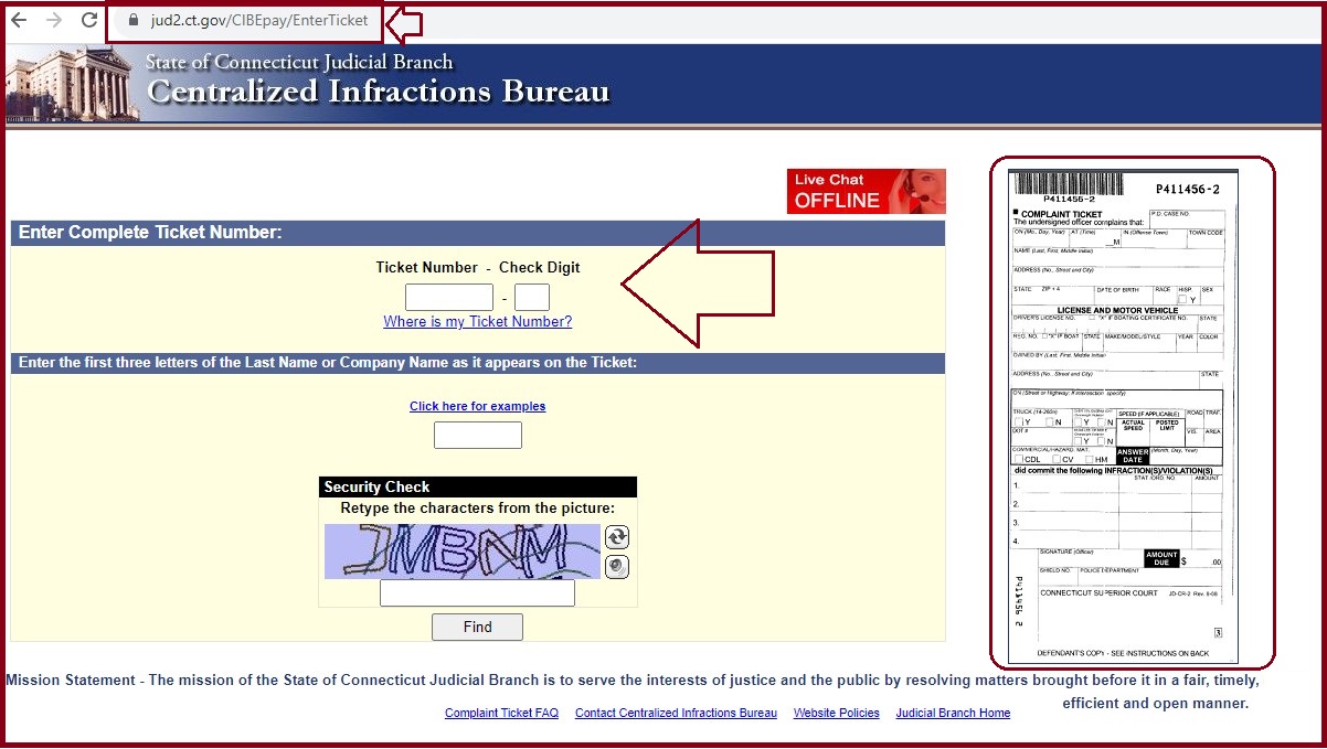 Pay Tickets Online CT, Connecticut Traffic Ticket jud2 ct gov